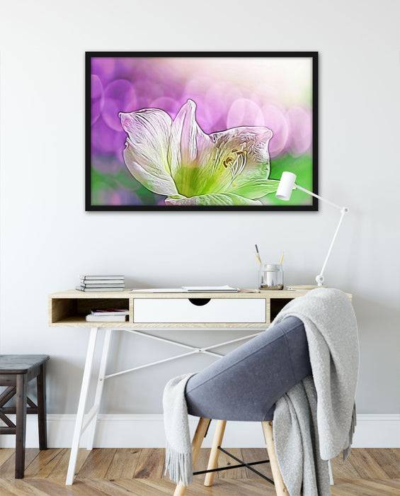 Pixxprint Zarte prächtige Lilie, Poster mit Bilderrahmen Flash Sale