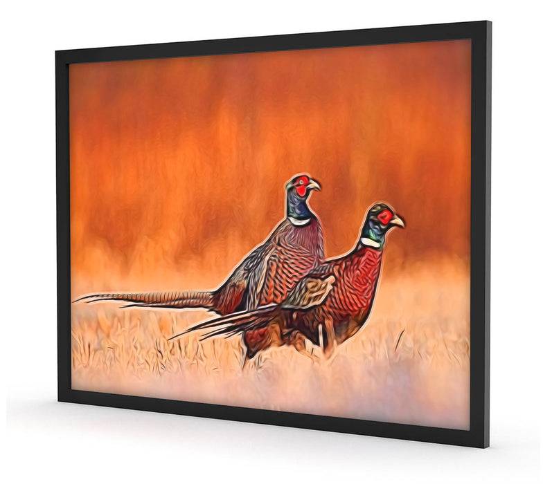 Pixxprint Elegante Fasane, Poster mit Bilderrahmen Online Shopping