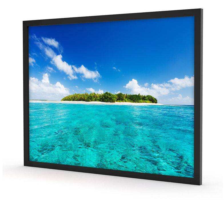 Pixxprint Traumhafte Insel, Poster mit Bilderrahmen Preisnachlass