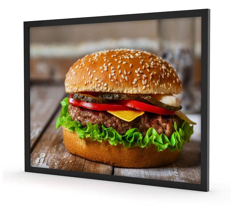 Pixxprint Burger mit Tomaten, Poster mit Bilderrahmen Weihnachtsangebot