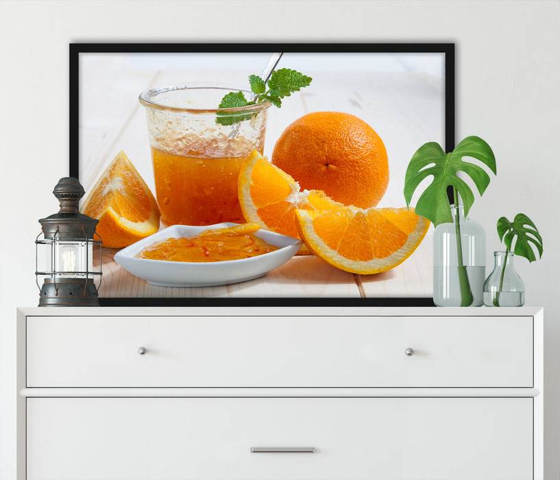 Pixxprint Frische Orangenmarmelade, Poster mit Bilderrahmen Osterangebot