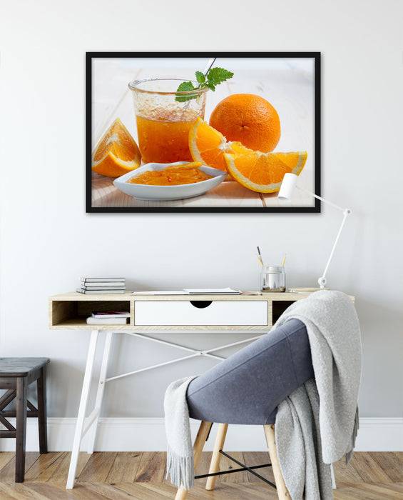 Pixxprint Frische Orangenmarmelade, Poster mit Bilderrahmen Osterangebot