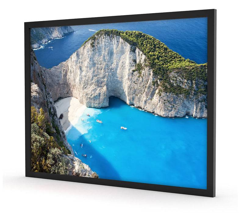 Pixxprint Bucht mit Sandstrand, Poster mit Bilderrahmen Neueste Mode