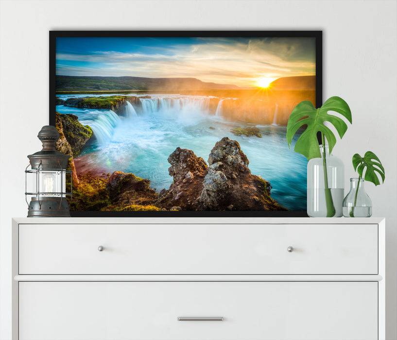 Pixxprint Wasserfall, Poster mit Bilderrahmen Exklusive Angebote