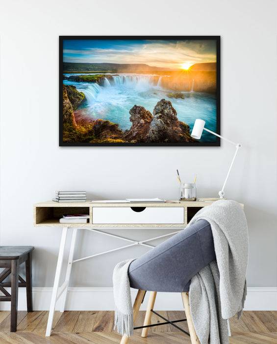 Pixxprint Wasserfall, Poster mit Bilderrahmen Exklusive Angebote