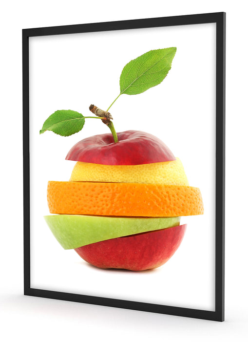 Pixxprint Gemischtes zerschnittenes Obst, Poster mit Bilderrahmen Große Rabatte