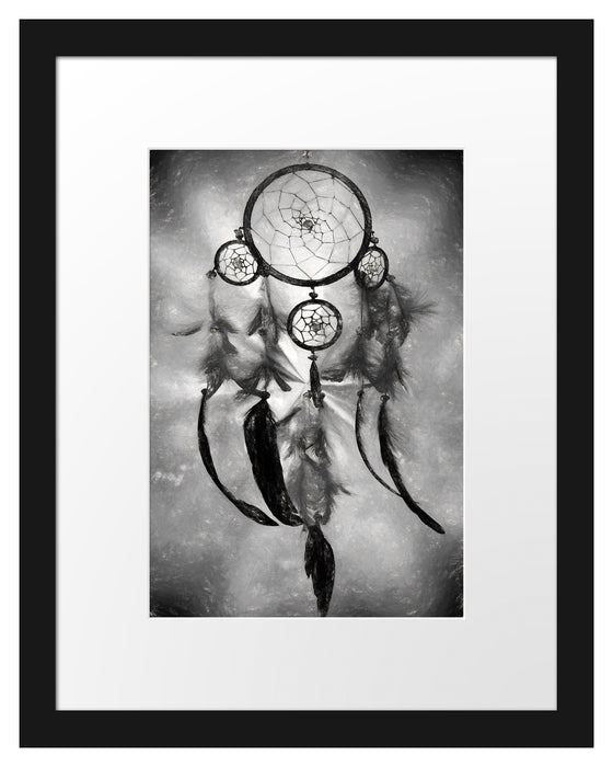Pixxprint Indianischer Traumfänger Kunst, im Galerie-Passepartout Bilderrahmen Neueste Stile