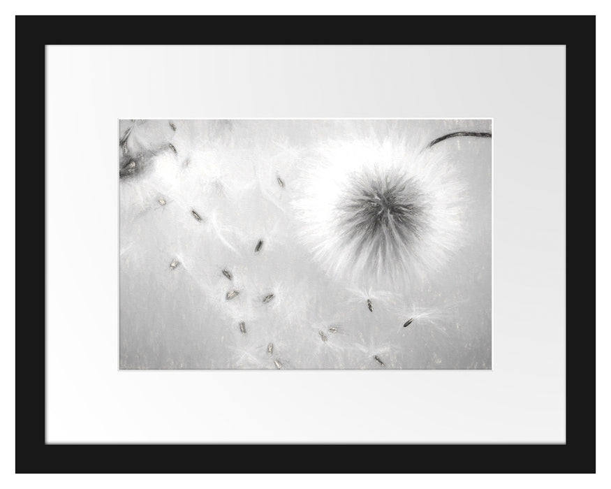 Pixxprint Pusteblumen in Bewegung Kunst, im Galerie-Passepartout Bilderrahmen Letzte 2 Tage