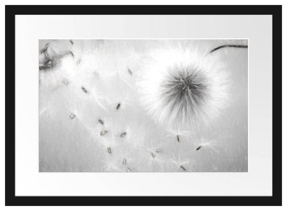 Pixxprint Pusteblumen in Bewegung Kunst, im Galerie-Passepartout Bilderrahmen Letzte 2 Tage