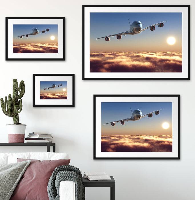 Pixxprint Flugzeug, im Galerie-Passepartout Bilderrahmen Speichern exportieren