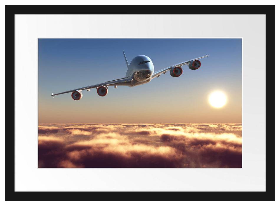 Pixxprint Flugzeug, im Galerie-Passepartout Bilderrahmen Speichern exportieren