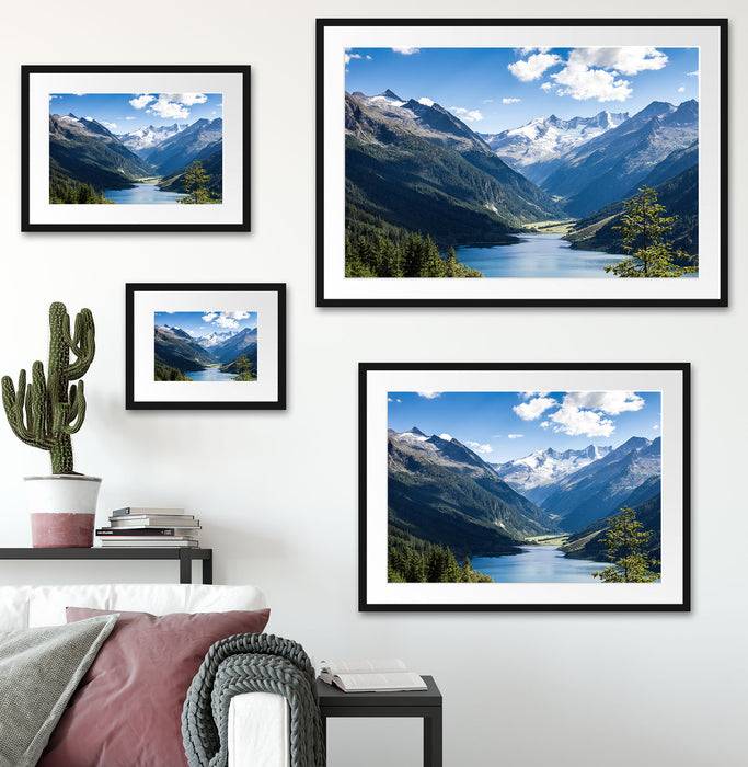 Pixxprint See an Bergen, im Galerie-Passepartout Bilderrahmen 2025