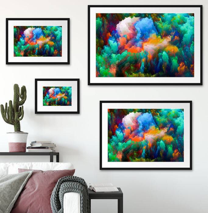 Pixxprint Farbflash Holi, im Galerie-Passepartout Bilderrahmen Online Shopping