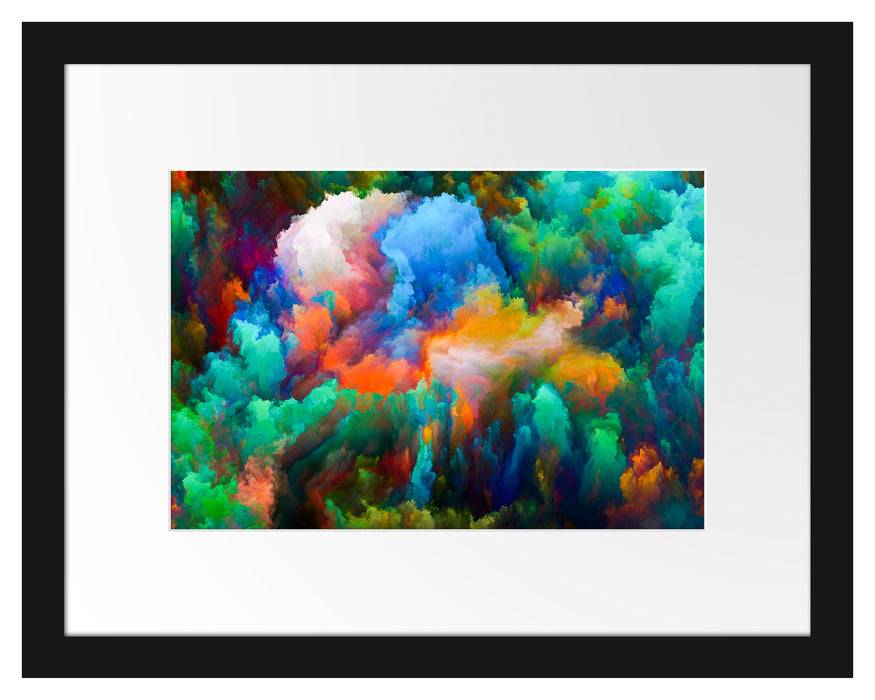 Pixxprint Farbflash Holi, im Galerie-Passepartout Bilderrahmen Online Shopping