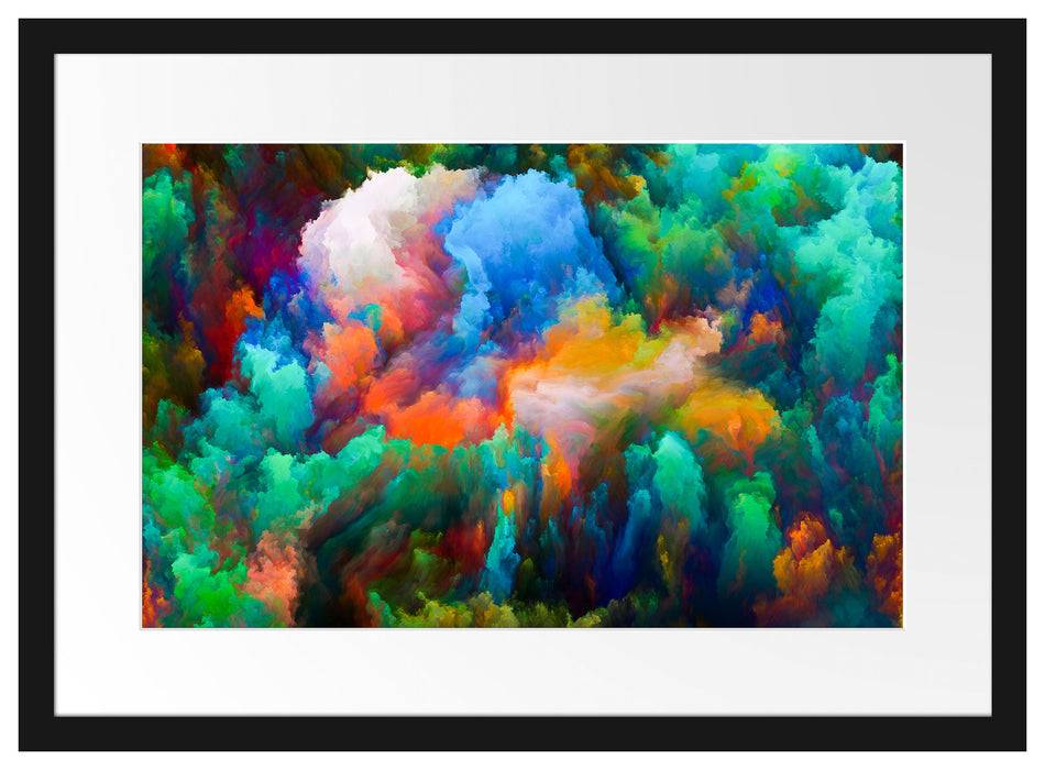 Pixxprint Farbflash Holi, im Galerie-Passepartout Bilderrahmen Online Shopping