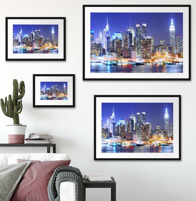 Pixxprint New York Skyline Brücke, im Galerie-Passepartout Bilderrahmen Valentinstagsangebot