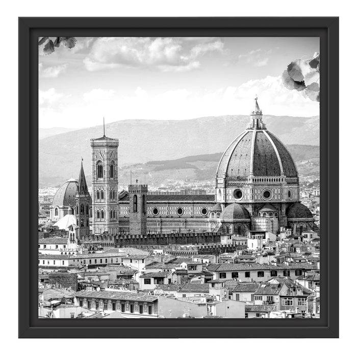 Pixxprint Hausdächer und Kirche in Florenz, Monochrome, im Schwebe-Effekt Bilderrahmen Bis zu 60% Rabatt