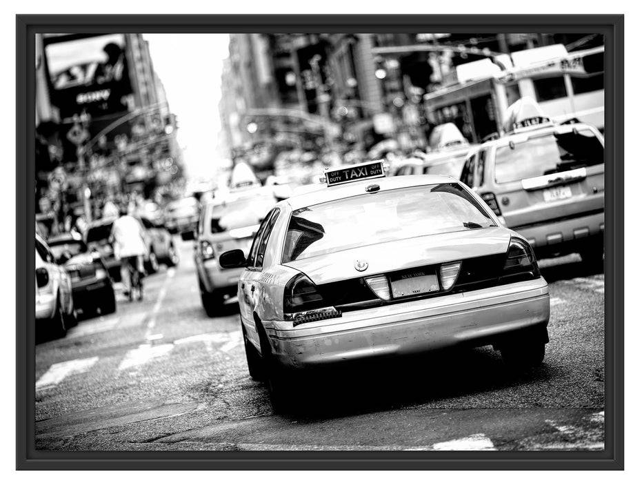 Pixxprint Gelbe Taxis am Times Square in New York, Monochrome, im Schwebe-Effekt Bilderrahmen Discount Store für neue Produkte