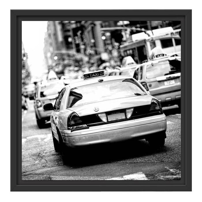 Pixxprint Gelbe Taxis am Times Square in New York, Monochrome, im Schwebe-Effekt Bilderrahmen Discount Store für neue Produkte
