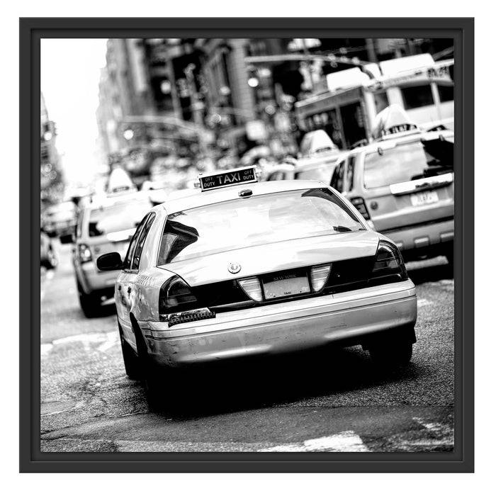 Pixxprint Gelbe Taxis am Times Square in New York, Monochrome, im Schwebe-Effekt Bilderrahmen Discount Store für neue Produkte