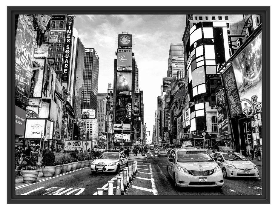 Pixxprint Times Square in new York City, Monochrome, im Schwebe-Effekt Bilderrahmen Hotsell