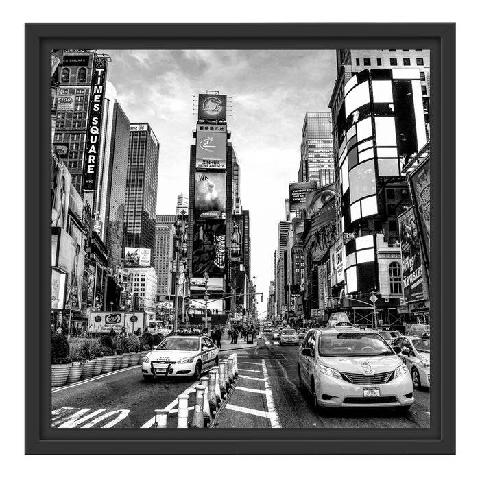Pixxprint Times Square in new York City, Monochrome, im Schwebe-Effekt Bilderrahmen Hotsell