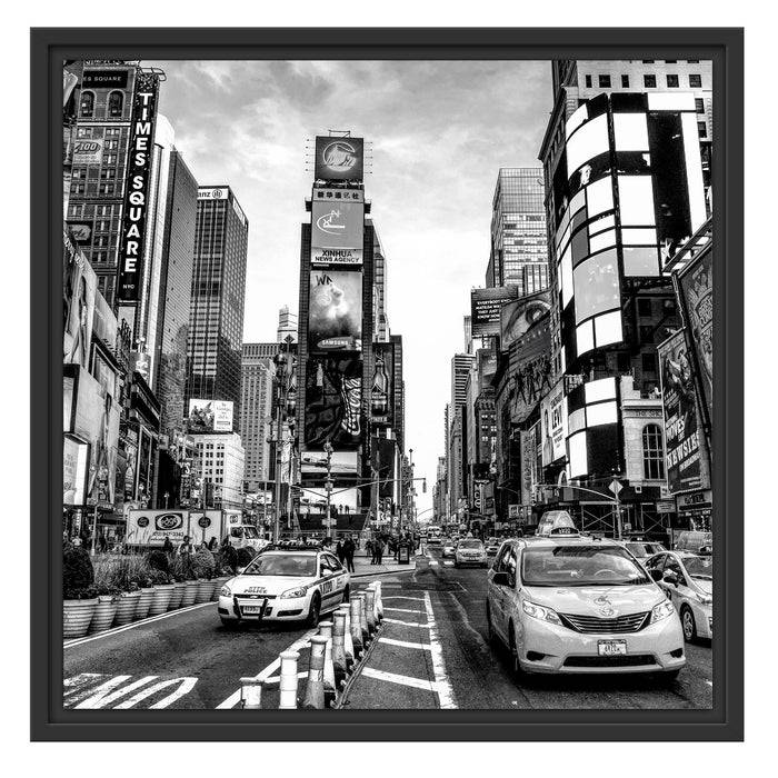 Pixxprint Times Square in new York City, Monochrome, im Schwebe-Effekt Bilderrahmen Hotsell
