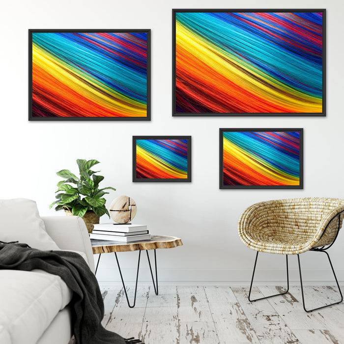 Pixxprint Bunte Streifen, im Schwebe-Effekt Bilderrahmen Flash Sale