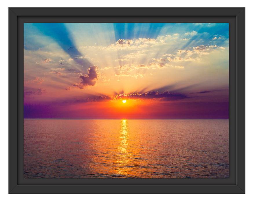 Pixxprint Meer im Sonnenaufgang, im Schwebe-Effekt Bilderrahmen Exklusivangebot