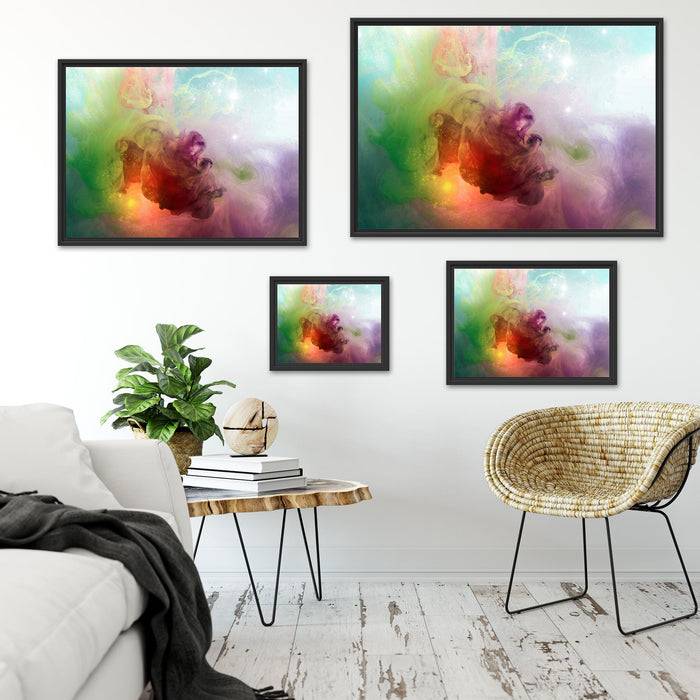 Pixxprint Bunte Wasserwelle, im Schwebe-Effekt Bilderrahmen Top Angebot