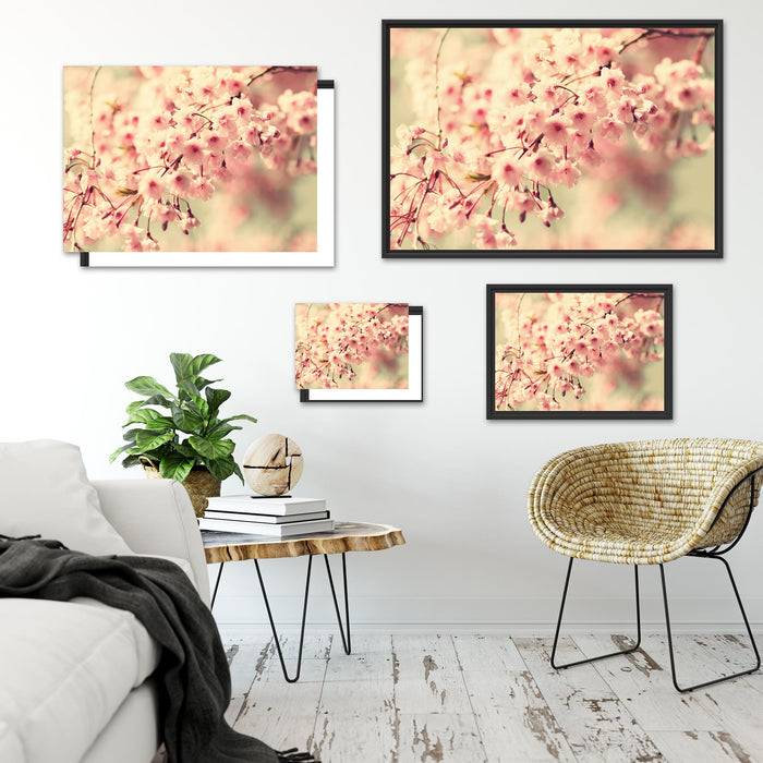Pixxprint Kirschblüten, im Schwebe-Effekt Bilderrahmen Blitzangebot