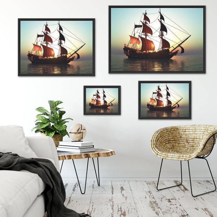 Pixxprint Altes Segelschiff, im Schwebe-Effekt Bilderrahmen Tägliche Deals