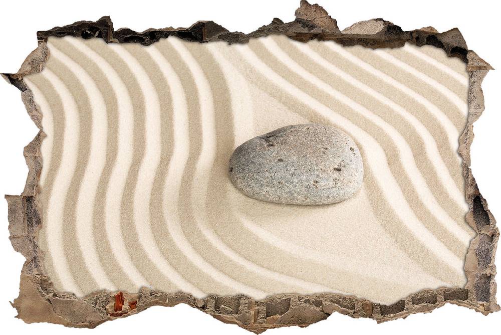 Pixxprint Steine in Sand mit Muster, 3D Wandtattoo