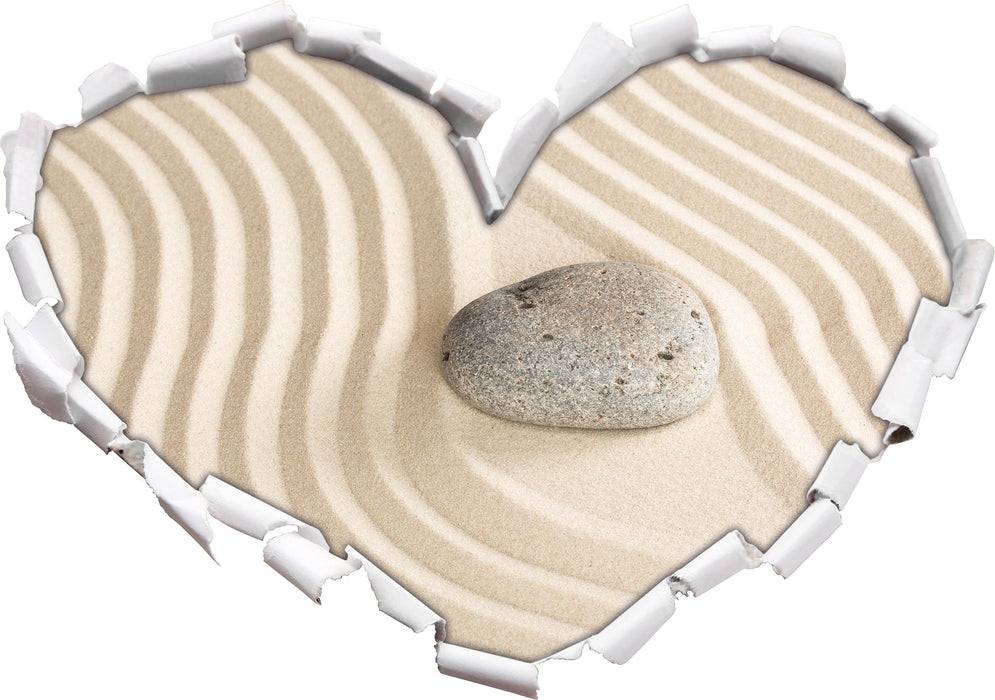 Pixxprint Steine in Sand mit Muster, 3D Wandtattoo Nur für heute