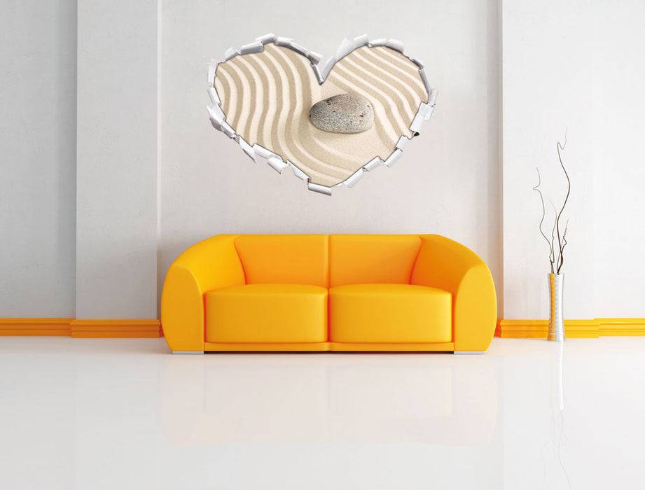 Pixxprint Steine in Sand mit Muster, 3D Wandtattoo Nur für heute