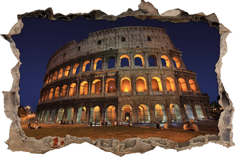 Pixxprint Colosseum in Rom, 3D Wandtattoo Kostenloser Versand international