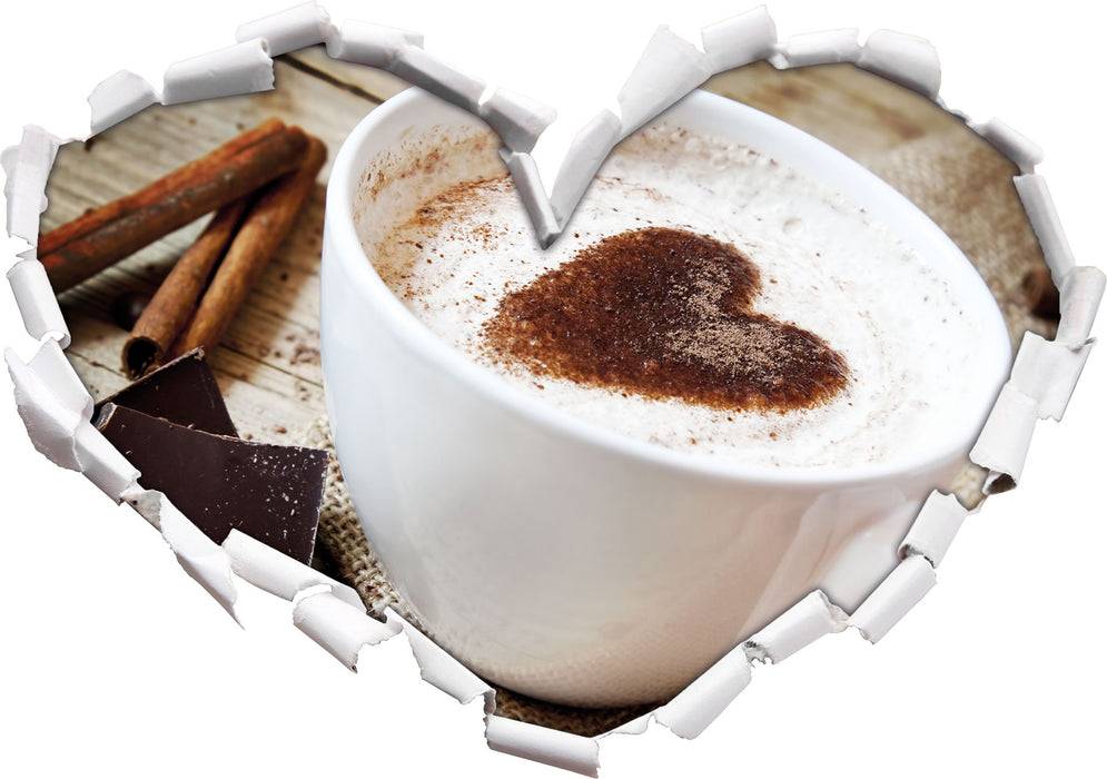 Pixxprint Tasse Kaffee mit Schokolade, 3D Wandtattoo Fabrikladen