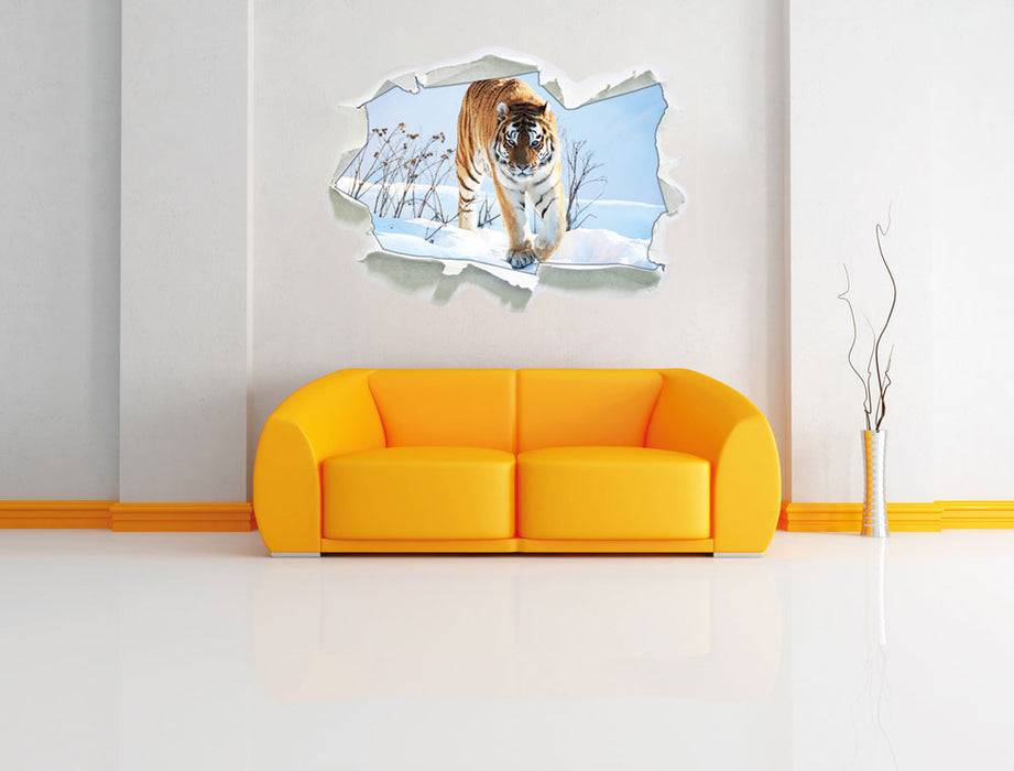 Pixxprint Stolzer Tiger im Schnee, 3D Wandtattoo Im Verkauf