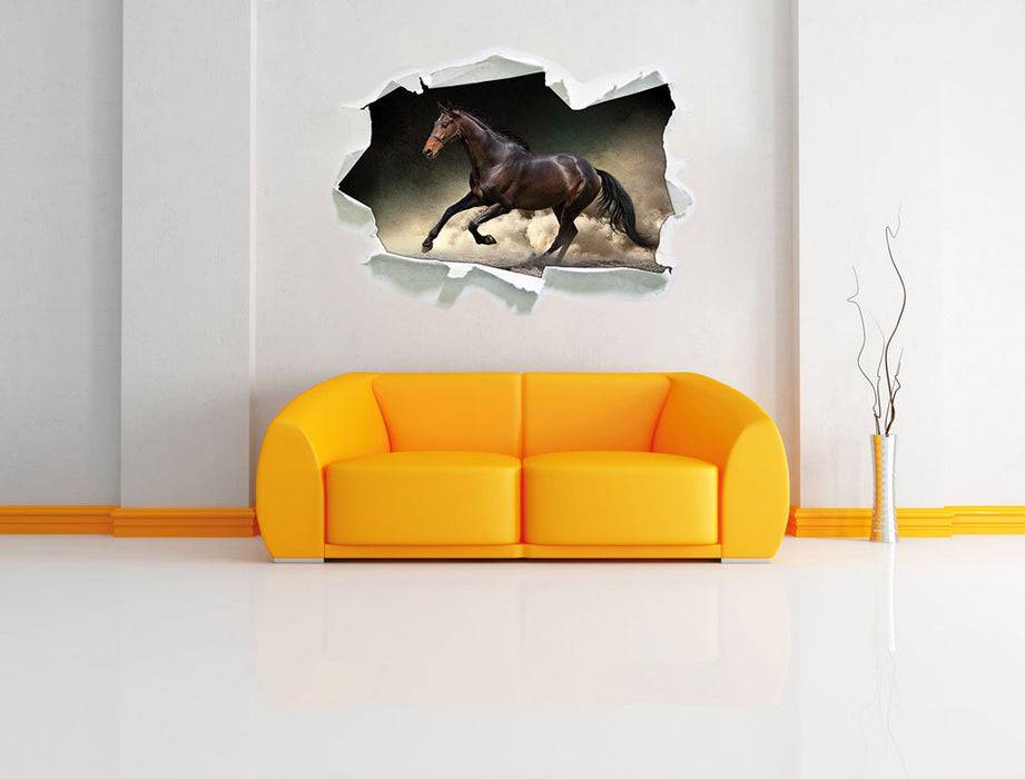 Pixxprint Anmutiges dunkles Pferd, 3D Wandtattoo 50% Rabatt für begrenzte Zeit