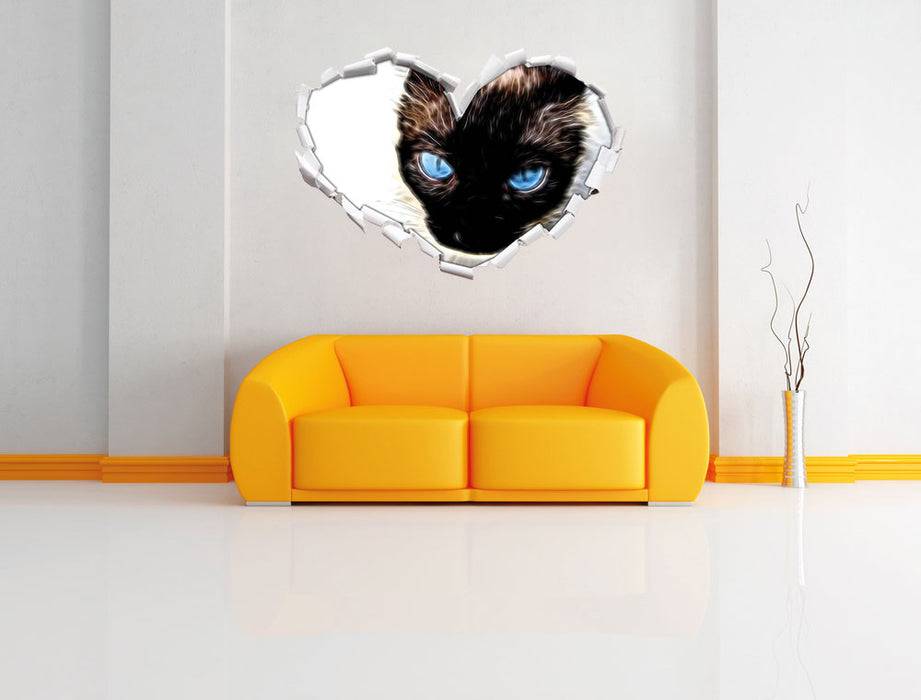 Pixxprint Schwarze elegante Katze, 3D Wandtattoo Online