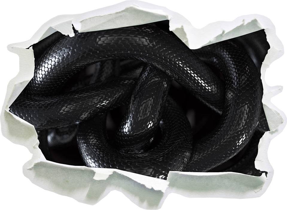 Pixxprint Schwarze elegante Schlange, 3D Wandtattoo