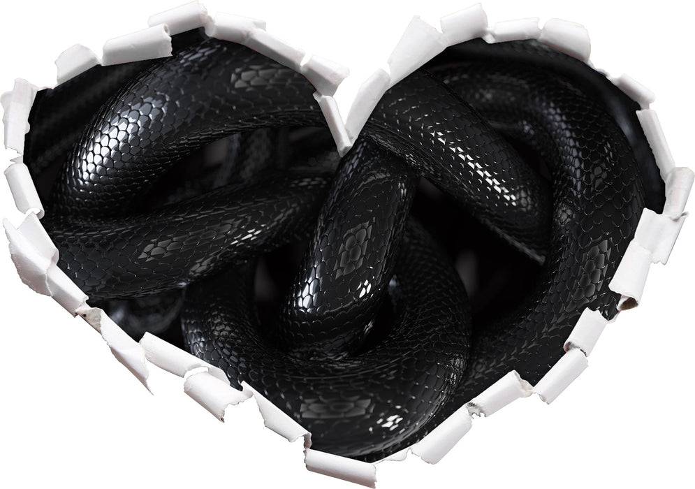 Pixxprint Schwarze elegante Schlange, 3D Wandtattoo Auslauf