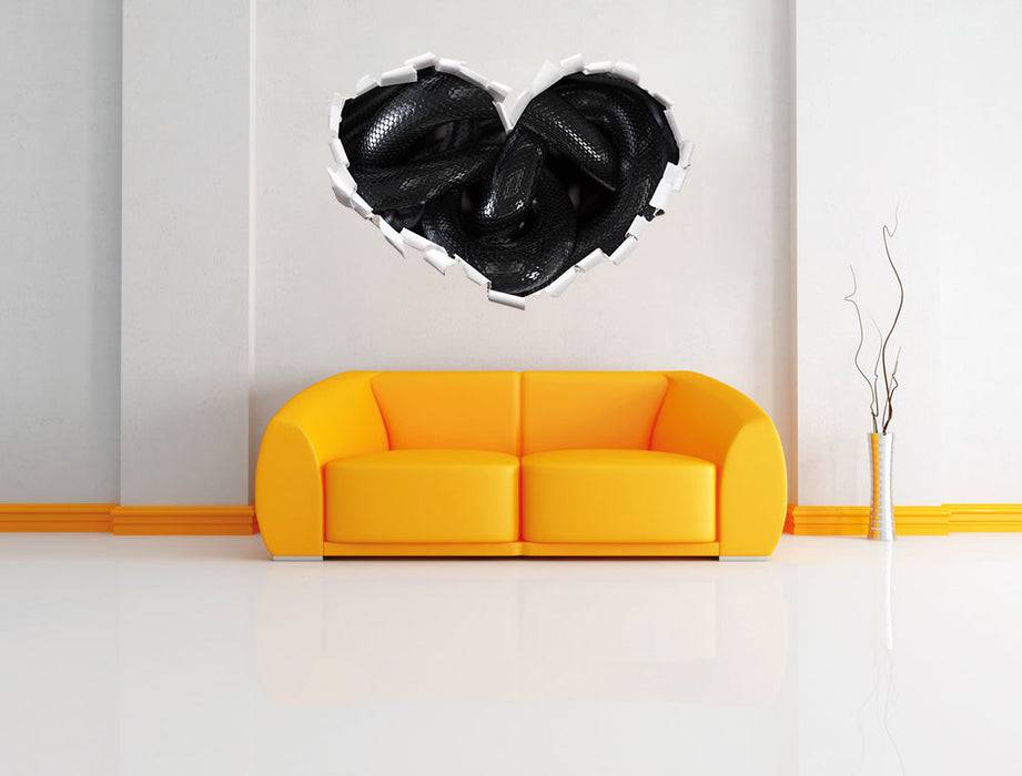 Pixxprint Schwarze elegante Schlange, 3D Wandtattoo Auslauf