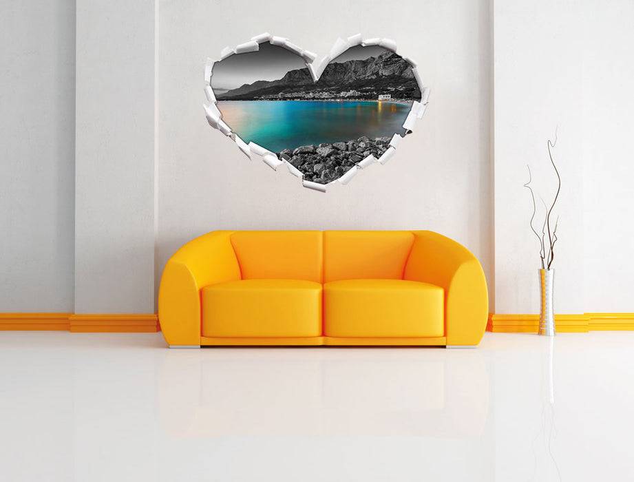 Pixxprint Strand in Makarska Kroatien, 3D Wandtattoo Limitierter Zeitrabatt