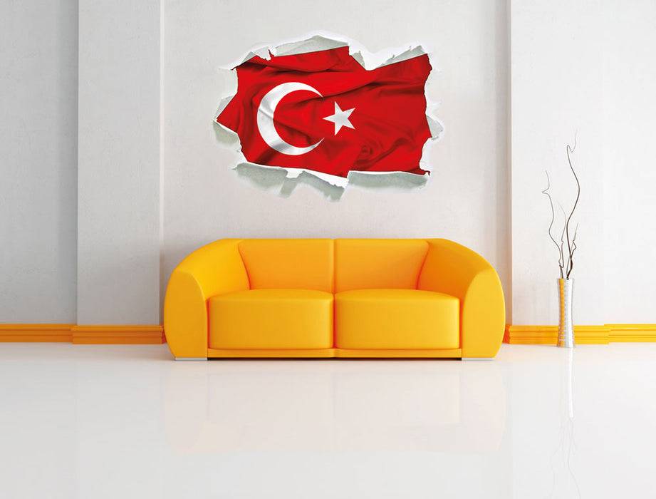 Pixxprint Turkey flag Türkei Flagge, 3D Wandtattoo Fabrik Onlineshop