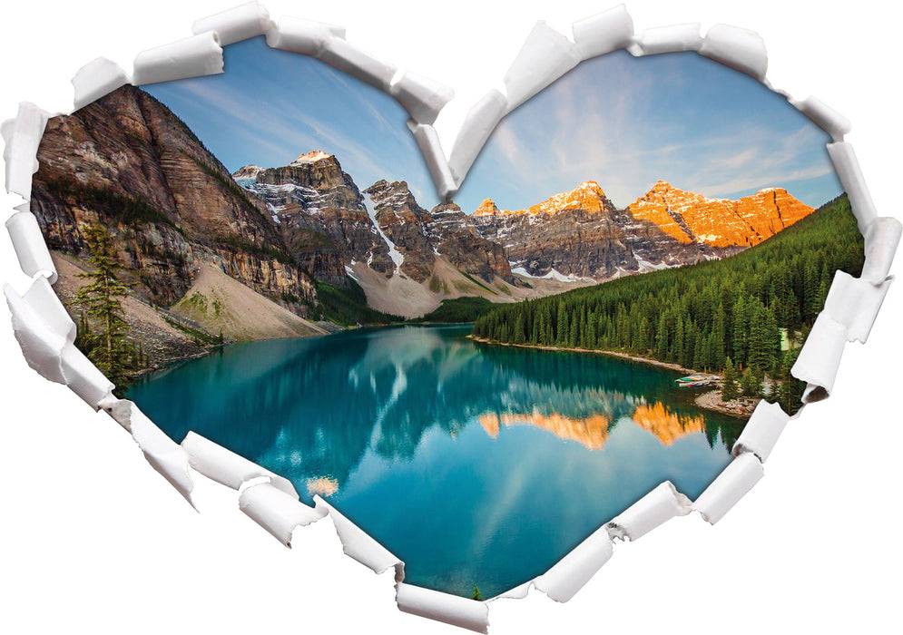 Pixxprint Bergsee, 3D Wandtattoo Flash Sale