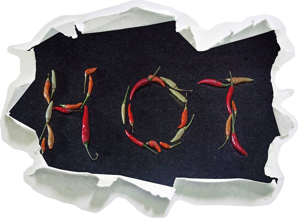 Pixxprint Chilis zu dem Wort Hot geformt, 3D Wandtattoo Vatertagsangebot