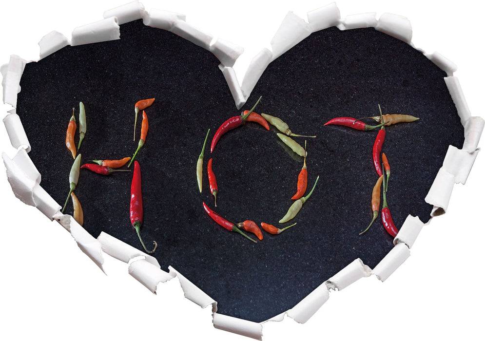Pixxprint Chilis zu dem Wort Hot geformt, 3D Wandtattoo Vatertagsangebot