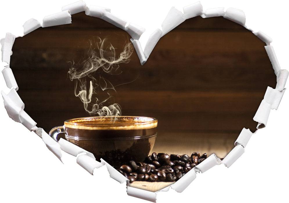 Pixxprint Kaffee zwischen Kaffeebohnen, 3D Wandtattoo Jubiläumsangebot
