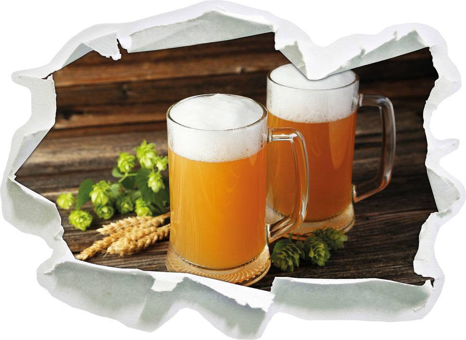 Pixxprint Köstliches Bier mit Hopfenblüten, 3D Wandtattoo